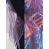 Tejido de organza de alta densidad de dos colores, malla degradada, brillo translúcido, caída, falda esponjosa, tejido para diseñador de ropa