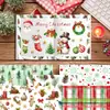 Ww206 Papel de Fondo Navideño Acuarela Material de Papel Cultural y Creativo para DIY Papel de Fondo para Decoración de Árbol de Navidad y Campana Collage