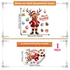 Adhesivos navideños transfronterizos con varios diseños de renos navideños y copos de nieve, adecuados para decorar ventanas, puertas de cristal y hogares; Calcomanías de ventana electrostáticas