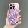 Popular na Europa e América, linda capa protetora roxa de concha do oceano 16pm, capa de celular iPhone 17 com estampa de pérola de cauda de peixe