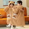 Pijama Infantil Novo Estilo para Meninos Mais Velhos, Alunos do Ensino Fundamental, Pijama de Inverno para Meninos, Roupão Espesso de Lã Coral