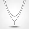 Collar de Acero Inoxidable Transfronterizo Nuevo Estilo Sin Decoloración, Collar con Colgante Geométrico de Estrella Hueca Murciélago de Moda Venta al por Mayor