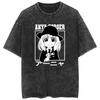Camiseta Vintage Lavada Rua Hip Hop Espião Fantasia Espião X Família Casual Algodão Verão Manga Curta