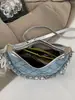 Bolso de Hombro de Moda Trendy para Mujer Primavera 2026, Bolso de Axila de Cadena de Pedrería de Alto Valor, Bolso Cruzado Texturizado para el Trabajo
