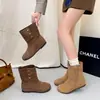 Botas de moda retro plegables de dos vías para mujer, nuevas botas de otoño 2026 hasta la pantorrilla, botas Birkenstock adelgazantes de punta redonda