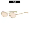 Gafas de Sol Metálicas Ovaladas Estilo Retro Punk Streetwear Tendencia Europeas Americanas Nuevas Protección Solar Exterior Moda Gafas de Sol Transfronterizas