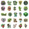 50 Stickers Graffiti Verdes Estilo Gótico Laptop Manual Carcasa de Teléfono Decorativos DIY Stickers Transfronterizos