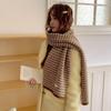 Bufanda de Lana Vintage de Gama Alta para Mujer en Liquidación, Otoño e Invierno, Atmosférica, Calentador de Cuello Tejido Cálido, Engrosado para Protección contra el Frío