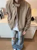 Chaqueta Corta Desestructurada Estilo Americano Patchwork para Hombre, Marca de Tendencia Primavera y Otoño, Holgada Limpia Casual Versátil Chaqueta Bomber