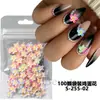 FULL BEAUTY Accesorios para Uñas Artísticas 100 Piezas por Bolsa Flores Pequeñas de Cinco Pétalos Plumeria Accesorios 3D para Uñas Artísticas