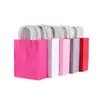 Nueva Bolsa de Mano Naranja de Papel Kraft Bicolor con Costuras Bolsa de Embalaje para Hornear Pastel Fideos Bolsa de Embalaje para Alimentos Snack