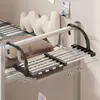 Colgador de Ropa de Cama para Dormitorio, Estante de Almacenamiento Extensible al Final de la Cama para Estudiantes Universitarios, Estante de Acero Inoxidable para Almacenamiento y Secado de Calcetines