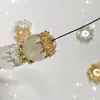 Retenção de Cor Forte Pulseira Banhada a Ouro Cobre Tampa de Flor DIY Zircônia Microincrustada Pulseira Acessórios de Joias de Cristal Atacado
