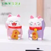 Chen Jun manualidades adornos de animales pequeños para Año Nuevo gato lindo micro paisajismo adornos de plantas suculentas llavero colgante de plástico