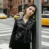 Chaqueta de cuero de vaca de primera capa Haining para mujer, chaqueta corta ajustada estilo biker, adecuada para primavera y otoño, prenda exterior adelgazante para ir al trabajo
