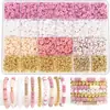 Vendas Diretas da Fábrica Transfronteiriço Amazon 6mm Argila Macia Colorida Contas de Letras Conjunto de Joias DIY Caixa Miçangas Envio 48H