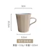 Caneca de Cerâmica com Logo Personalizado e Listras Verticais em Relevo, Xícara de Café Simples Estilo Ins para Uso Doméstico, Copo para Chá da Tarde
