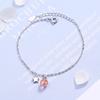 Pulsera de Cristal de Fresa Natural para Mujer Estilo Coreano Fresca Combinable Elegante Cristal Rosa Estrella de Cinco Puntas Ins Pulsera Corazón de Chica