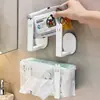 Suporte de Papel Higiênico Simples Montado na Parede Sem Perfuração Banheiro Parede Lenço Umedecido Lavagem de Rosto Toalha Porta-Armazenamento de Papel Toalha Porta-Papel Higiênico