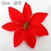 Enfeite de árvore de Natal mais vendido na Amazon em vendas transfronteiriças, flores artificiais de poinsétia, decoração de Natal em design floral dourado e branco