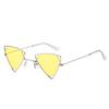 Óculos de Sol de Metal Triangulares da Moda Personalizados Vazados Óculos Oceânicos Tendência Armação Pequena Lente Transparente