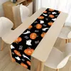Toalha de mesa de Halloween transfronteiriça com estampa de caveira e morcego, banner de toalha de mesa para decoração de festa de feriado para sala de jantar interna