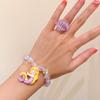 Pulsera infantil de sirena de nueva celebridad en línea, linda concha, clip de oreja sin dolor, anillo de pelo de princesa sirena, traje, caja de regalo