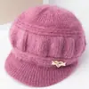 Chapéu para Nova Mãe 2025 Chapéu de Inverno Feminino de Pele Falsa de Vison Boina Fashion Chapéu de Pelo para Meia-Idade e Idosos