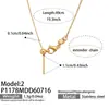Nuevo Collar Colgante de Letra Inglesa 26 Incrustado con Circonita de Lujo Ligero Acero Inoxidable Chapado en Oro de 18K Joyería para Mujer Collar