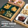 Plato Dividido Personalizado de Fábrica para Sala de Estar del Hogar, Bandeja para Bocadillos y Frutos Secos, Multifuncional, Cuadrículas Cuadradas, Plato para Salsa/Bocadillos, Almacenamiento