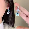 Pendientes de Estrella con Lazo de Felpa Suave, Ambiente Festivo, Lindos Pendientes Perforados