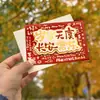 Fuqi Juego de Tarjeta de Felicitación Estéreo con Estampado en Caliente para Año Nuevo Sobre Texto de Bendición de Año Nuevo Papel de Carta Literario Tarjeta de Felicitación Mensaje Regalo