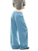Calça de Moletom Azul Estilo Americano Calça Esportiva para Mulheres Primavera e Outono 2026 Nova Solta Popular Perna Reta Perna Larga Calça Casual