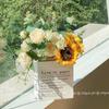 Ramo de Flor Artificial de Girasol Flor de Simulación Muebles Sala de Estar Mesa de Comedor Floricultura Adornos Florales Decorativos Estilo ins Flores Secas para Dormitorio