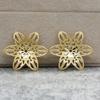 Acessórios de Joias DIY Artesanais Cobre Peça de Flor Tridimensional 32*32mm Grampo de Cabelo Broche Acessório de Cabelo Nupcial Material A443