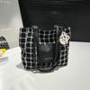 Bolsa Xadrez Feminina 2025 Estilo Coreano Nova Moda Casual Simples Bolsa Tote Bolsa de Grande Capacidade Mochila Bolsa de Ombro Feminina