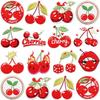 Pegatina de Tela Bordada Boca Pequeña Cereza Decoración de Bolsa Parche Bordado Cereza Parche Bordado Dados Estilete Planchado