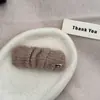 Pinza para el pelo de hilo plisado, pinza de pelo de punto para otoño e invierno, pinza para el flequillo, accesorio para el pelo para mujer, estilo coreano exquisito de alta gama