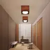 Lámpara de Techo Estilo Wabi-Sabi de Madera de Nogal Sin Lámpara Principal, Foco Downlight de Cuatro Cabezales Montado en Superficie para Techo de Sala de Estar y Tienda, Luz Neutra
