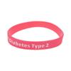 Pulseira de silicone para diabetes tipo 2 com alerta médico Pulseira de borracha com alça de mão