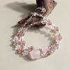 Pulseira de Cristal Natural Cristal Morango Círculo Duplo Cristal Rosa Esculpido Raposa de Nove Caudas Nicho Fresco Moda Original Pulseira