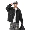 Jaqueta de couro PU de qualidade para casal, estilo retrô americano old money masculino, casual de rua, estilo motociclista, moda masculina