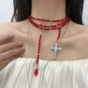 Diablo Vampiro Gótico Punk Borla Gotas de Sangre Gargantilla Cadena de Cuello Nicho Gotas Diseño Genial Collar para Hombres y Mujeres