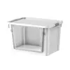 Caja de almacenamiento para mascotas con doble puerta, caja de arena para gatos, caja de almacenamiento con tapa, cama a prueba de polvo para gatos y perros, suministros para mascotas apilables de múltiples capas