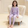 Conjunto de Ropa Interior Térmica de Algodón Grueso Clase A Otoño e Invierno para Niñas y Niños, Conjunto de Pijama para el Hogar sin Costuras
