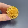 Noiva de Dubai Anel de Abertura Joias de Casamento Vietnã Anel de Dedo Indicador Ouro 24K Anel Feminino Latão Banhado a Ouro