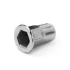 Acero Inoxidable 304 Cabeza Plana Tuerca Remachable Hexagonal Media Interna y Externa Agujero Pasante M3/M4/M5/M6/M8