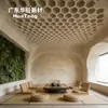 Techo Suspendido Hexagonal Hueco de Panal GRG Pared de Yeso Arqueada Estilo Wabi-Sabi Sala de Té Club Techo Forma Personalización