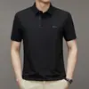 Camiseta Polo de Manga Curta Waffle Cor Sólida Verão 2023 Sem Costura Casual Business Top para Homens de Meia-idade e Jovens
