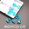 Rosto de Anel com Gema em Formato de Coração na Cor Paraíba Inlaid em Vidro de Cristal, Pedra Solta de Gema Colorida, Pedra para Acessório de Joia